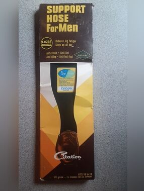 Vintage Citation Support Hose for Men Size 10-13 Black